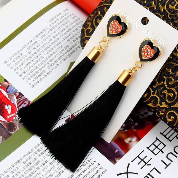 dangle & chandelier romantic statement long tassel earrings peach heart crystal drop for woman personality jewelry accessories, Silver
dangle & chandelier romantic statement long tassel earrings peach heart crystal drop for woman personality jewelry accessories, Silver
