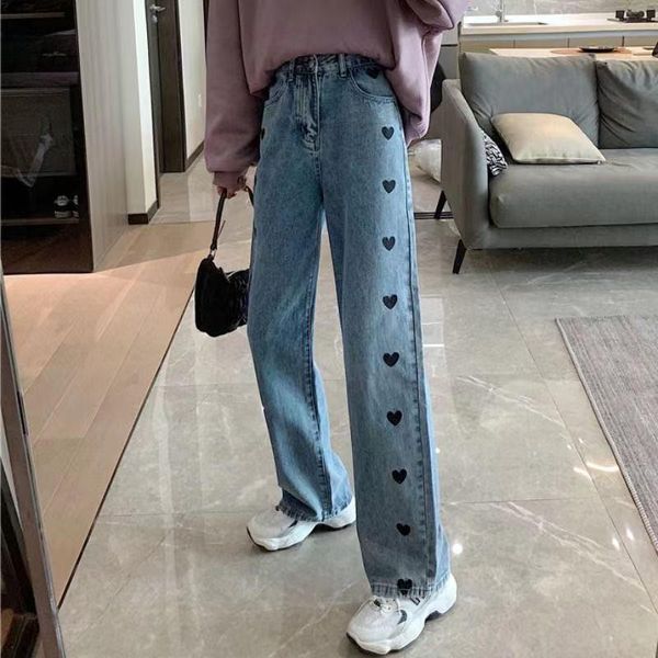 women's jeans women 2021 autumn streetwear fashion high waist wide leg long pants vintage casual baggy straight mom denim trouser, Blue
women's jeans women 2021 autumn streetwear fashion high waist wide leg long pants vintage casual baggy straight mom denim trouser, Blue