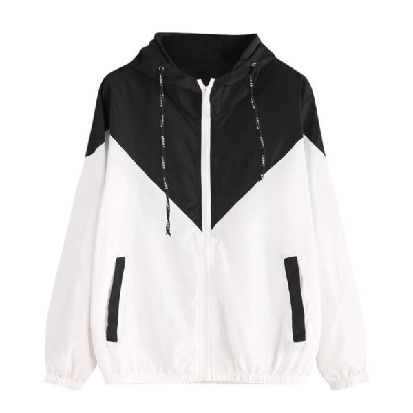 women's jackets autumn winter coat women casual fashion long sleeve patchwork thin skinsuits hooded zipper pockets y1016, Black;brown
women's jackets autumn winter coat women casual fashion long sleeve patchwork thin skinsuits hooded zipper pockets y1016, Black;brown