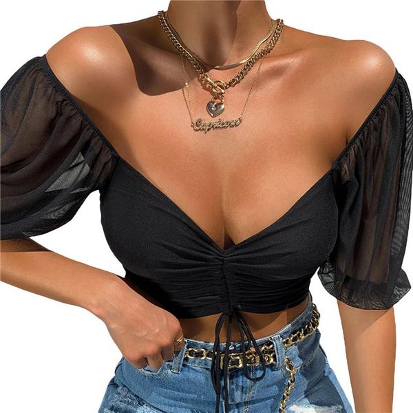 women's blouses & shirts summer club v-neck see-through crop 2021 fashion short sleeve off shoulder drawstring ruched front blouse, White
women's blouses & shirts summer club v-neck see-through crop 2021 fashion short sleeve off shoulder drawstring ruched front blouse, White