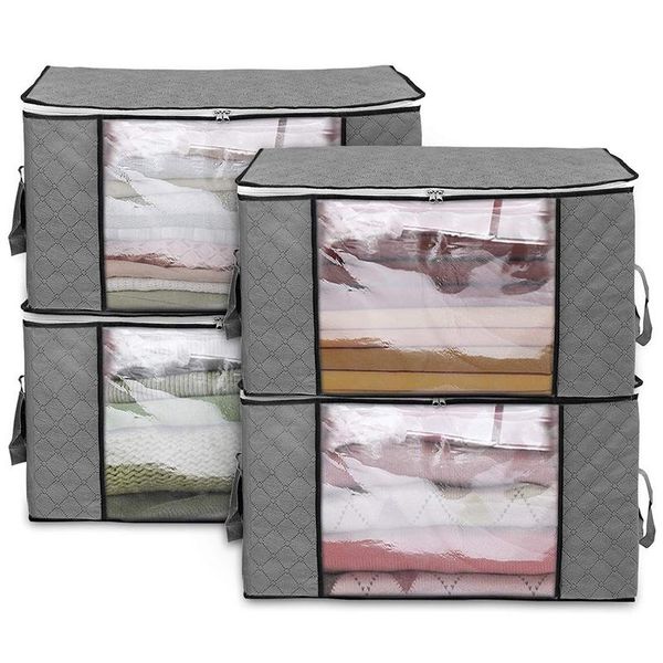 4pack storage bags clothes organizer containers with strengthen handle, anti-mold fabric under-bed storage bags for comforters,
4pack storage bags clothes organizer containers with strengthen handle, anti-mold fabric under-bed storage bags for comforters,
