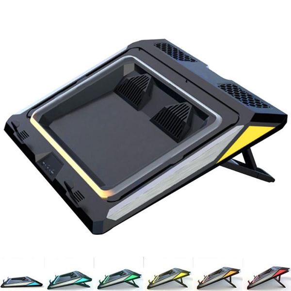 radiating home office external double blower lapcooling pad colorful lights for gaming notebook cooler usb non slip portable
radiating home office external double blower lapcooling pad colorful lights for gaming notebook cooler usb non slip portable