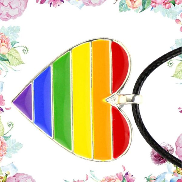 pendant necklaces love shaped hanging rainbow necklace fashion neck chain for gay lesbian, Silver
pendant necklaces love shaped hanging rainbow necklace fashion neck chain for gay lesbian, Silver