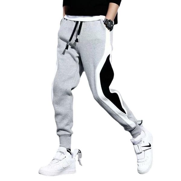 men's pants m~5xl sports cotton knit splice oversized casual fashion youth hip hop, Black
men's pants m~5xl sports cotton knit splice oversized casual fashion youth hip hop, Black