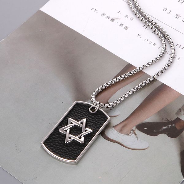 design jewelry titanium steel pendant six pointed star necklace men's tag personality trendy net red accessories lettering pendant, Silver
design jewelry titanium steel pendant six pointed star necklace men's tag personality trendy net red accessories lettering pendant, Silver