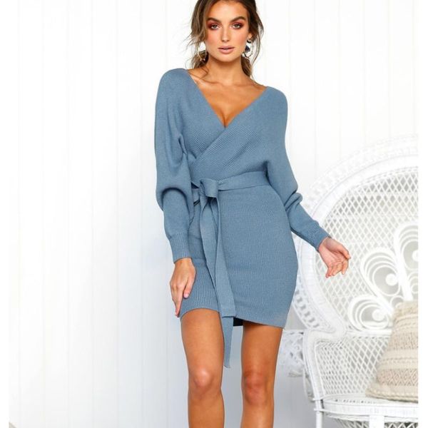casual dresses women pack hip autumn dress 2021 ladies knitting sweater bodycon party sheath batwing long sleeve v-neck mini vestido, Black;gray
casual dresses women pack hip autumn dress 2021 ladies knitting sweater bodycon party sheath batwing long sleeve v-neck mini vestido, Black;gray
