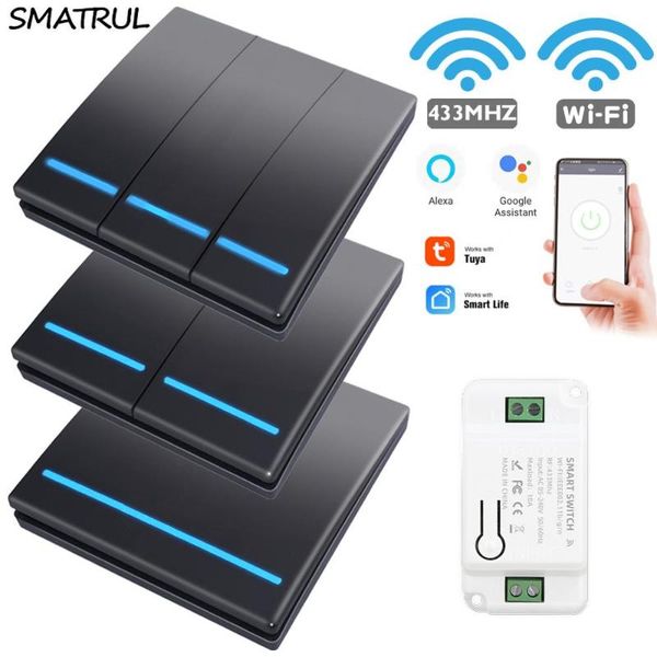 smart home control smatrul light wifi switch life tuya app push rf remote 433mhz 220v wall relay timer module for google alexa
smart home control smatrul light wifi switch life tuya app push rf remote 433mhz 220v wall relay timer module for google alexa