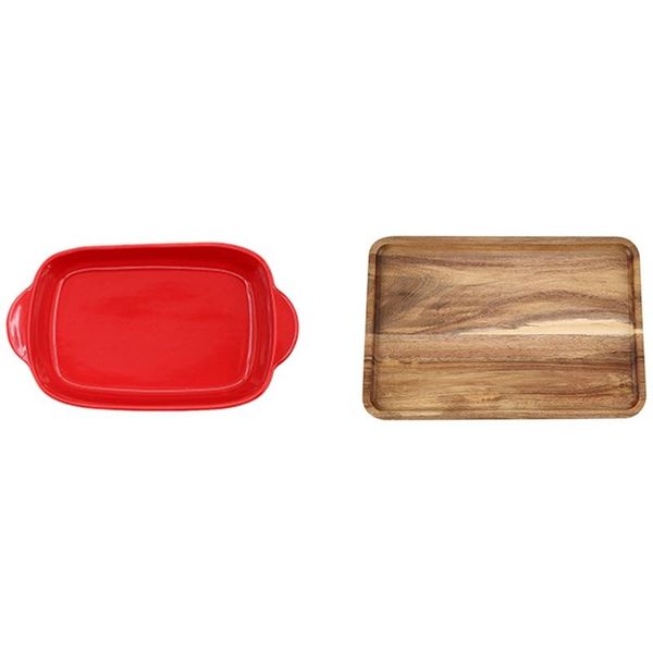 dishes & plates ceramic binaural rectangular cheese baked plate pan baking dish tray red acacia wood solid
dishes & plates ceramic binaural rectangular cheese baked plate pan baking dish tray red acacia wood solid