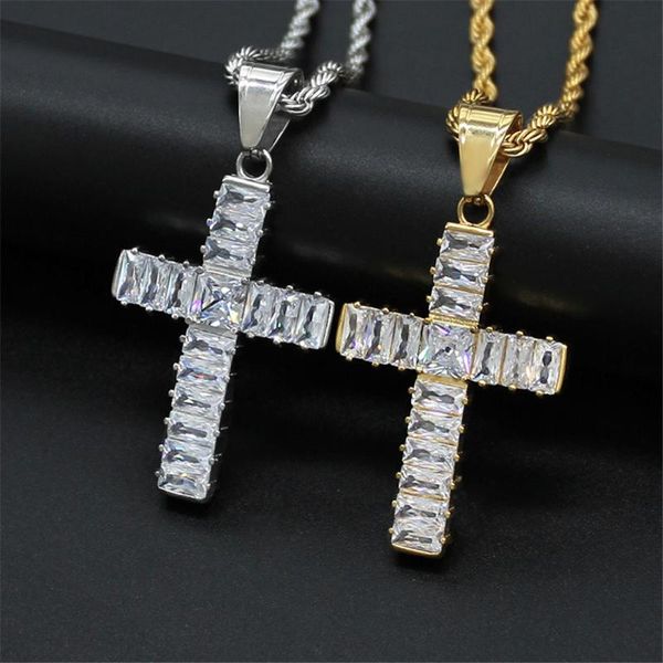 pendant necklaces hip hop iced out bling cross gold color stainless steel cubic zirconia necklace for women men's jewelry gift, Silver
pendant necklaces hip hop iced out bling cross gold color stainless steel cubic zirconia necklace for women men's jewelry gift, Silver