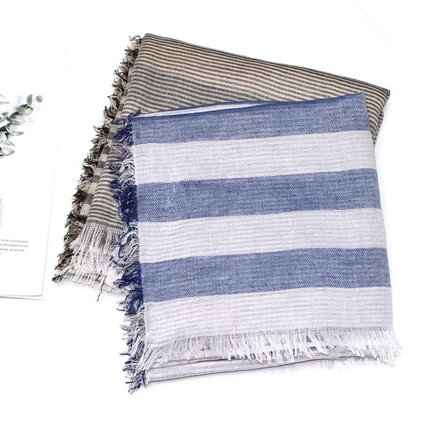 new striped cotton hemp scarf, versatile travel sunscreen shawl, beach towel and silk scarf, Blue;black
new striped cotton hemp scarf, versatile travel sunscreen shawl, beach towel and silk scarf, Blue;black