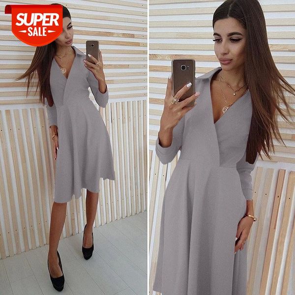 women autumn winter comfortable knee length elegant dress v neck long sleeve office ladies party dresses lapel slim vestidos red #xh2b, White;black
women autumn winter comfortable knee length elegant dress v neck long sleeve office ladies party dresses lapel slim vestidos red #xh2b, White;black