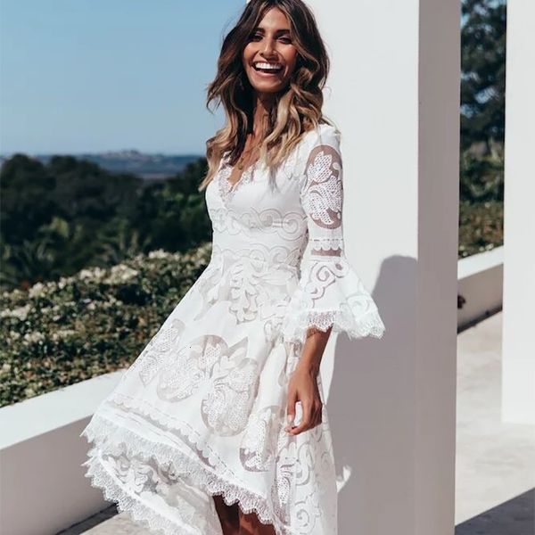 women summer 2020 lace white maxi es female slim deep v neck long sleeve ladies sun hollow party clothing yobu, Black
women summer 2020 lace white maxi es female slim deep v neck long sleeve ladies sun hollow party clothing yobu, Black