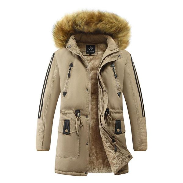 men's jackets winter cotton clothes hooded waist closed wool collar youth plush thickened coat, Black;brown
men's jackets winter cotton clothes hooded waist closed wool collar youth plush thickened coat, Black;brown