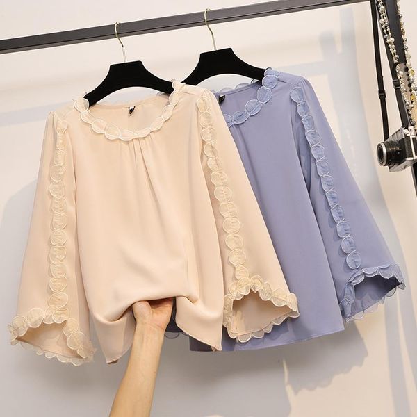 women's blouses & shirts spring autumn women plain loose oversized female all-match blusas elegant social, White
women's blouses & shirts spring autumn women plain loose oversized female all-match blusas elegant social, White