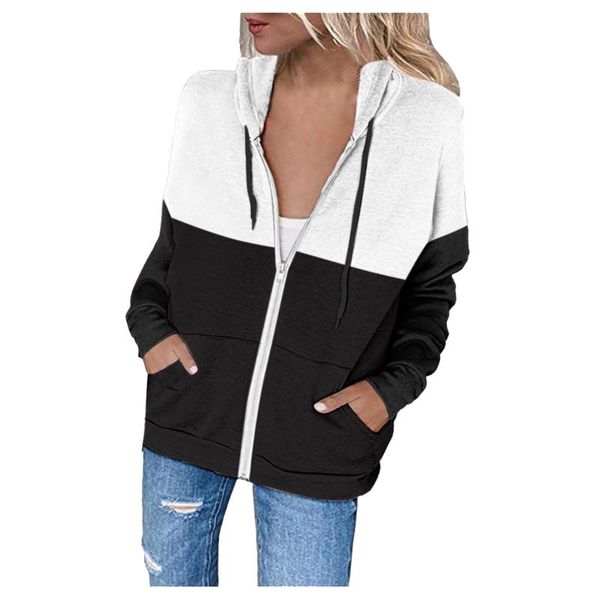 women's jackets color bolck womens casual hooded splicing draped with pockets jacket coat veste femme harajuku zipper, Black;brown
women's jackets color bolck womens casual hooded splicing draped with pockets jacket coat veste femme harajuku zipper, Black;brown