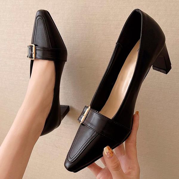 dress shoes women's pumps classic lady casual square heels pointed toe women footwear autumn buckle shallow female, Black
dress shoes women's pumps classic lady casual square heels pointed toe women footwear autumn buckle shallow female, Black