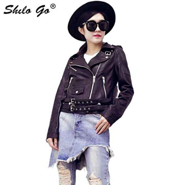 women's jackets shilo go leather jacket womens spring fashion sheepskin genuine coat lapel collar rivet belt slim locomotive, Black;brown
women's jackets shilo go leather jacket womens spring fashion sheepskin genuine coat lapel collar rivet belt slim locomotive, Black;brown