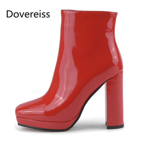 boots dovereiss fashion women's shoes winter pure color red genuine leather lacquered platform zipper mature ankle, Black
boots dovereiss fashion women's shoes winter pure color red genuine leather lacquered platform zipper mature ankle, Black