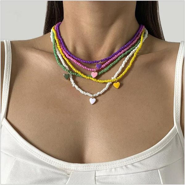 chains bohemia coloful bead chain necklace vintage acrylic color love heart pendant for women party jewelry accessories gift, Silver
chains bohemia coloful bead chain necklace vintage acrylic color love heart pendant for women party jewelry accessories gift, Silver