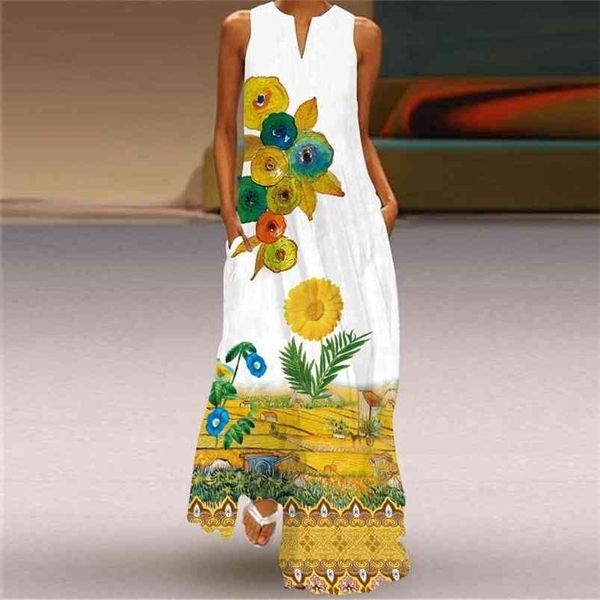 casual women's summer print sleeveless pocket loose dress retro plus size floral maxi v-neck female long es 210701, Black;gray
casual women's summer print sleeveless pocket loose dress retro plus size floral maxi v-neck female long es 210701, Black;gray