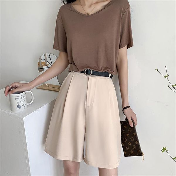 summer high waist loose women short white classic five point long office casual candy color, White;black
summer high waist loose women short white classic five point long office casual candy color, White;black