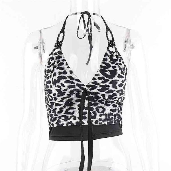 leopard print halter lace up patchwork bead v neck peplum women streetwear casual fashion crop tank s, White
leopard print halter lace up patchwork bead v neck peplum women streetwear casual fashion crop tank s, White