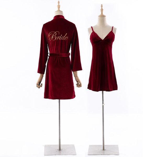 women's sleepwear autunm winter women wedding robe suit long sleeve two piece velour bathrobe female loose casual homewear, Black;red
women's sleepwear autunm winter women wedding robe suit long sleeve two piece velour bathrobe female loose casual homewear, Black;red