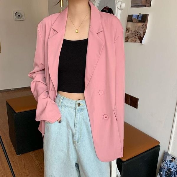 women's suits & blazers 2021 casual blazer coat jacket women autumn all-match long sleeve solid color femme suit veste streetwear cloth, White;black
women's suits & blazers 2021 casual blazer coat jacket women autumn all-match long sleeve solid color femme suit veste streetwear cloth, White;black