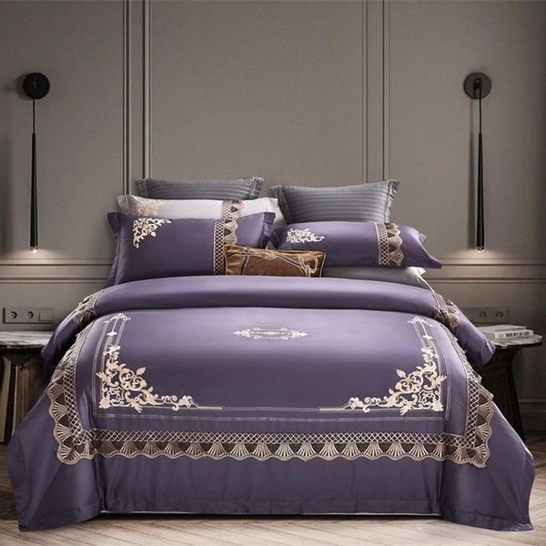 bedding sets purple embroidery duvet cover king 100% egypt cotton 4pcs set ultra soft quilt bed sheet
bedding sets purple embroidery duvet cover king 100% egypt cotton 4pcs set ultra soft quilt bed sheet