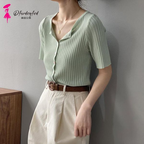 women's knits & tees summer clothes for women 2021 elegant fashion v-neck knitted cardigan korean style short sleeves z462, White
women's knits & tees summer clothes for women 2021 elegant fashion v-neck knitted cardigan korean style short sleeves z462, White