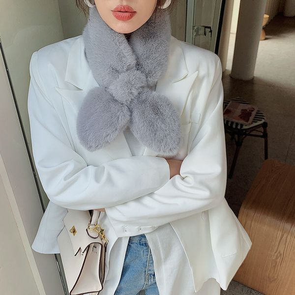 2021 south korea autumn and winter new hairy women's warm imitation rabbit hair thickened cross scarf student long neck, Blue;gray
2021 south korea autumn and winter new hairy women's warm imitation rabbit hair thickened cross scarf student long neck, Blue;gray