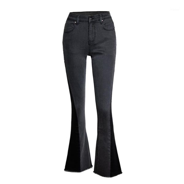 european and american women's black wide leg pants foot mouth contrasting color cowboy bell-bottom pants women's1, Blue
european and american women's black wide leg pants foot mouth contrasting color cowboy bell-bottom pants women's1, Blue