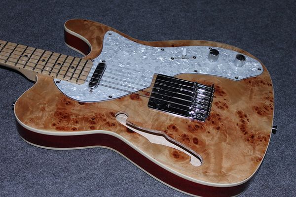 custom f-hole semi-hollow tele electric guitar, metal guitar accessories, guitar body spalted maple wood
custom f-hole semi-hollow tele electric guitar, metal guitar accessories, guitar body spalted maple wood