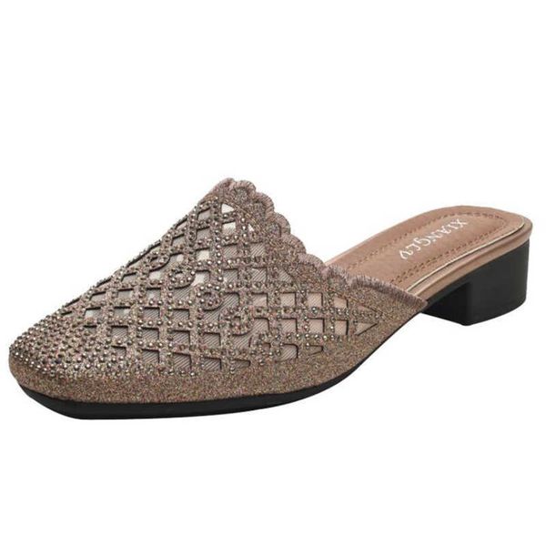 women's baotou sandals summer outer wear mesh breathable mid-heel slippers female square head qq781 210625, Black
women's baotou sandals summer outer wear mesh breathable mid-heel slippers female square head qq781 210625, Black