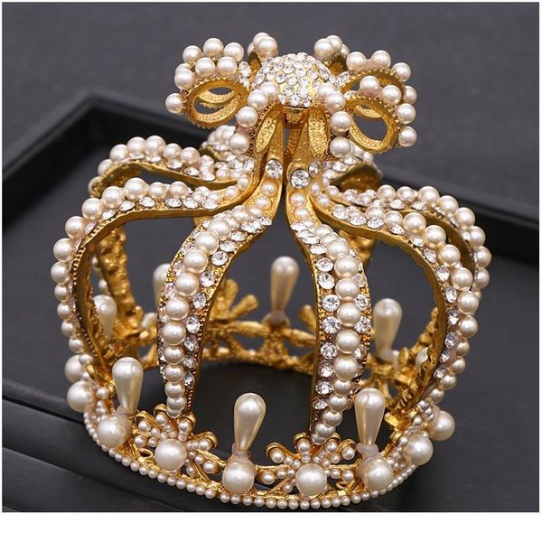 bridal headdress baroque crystal pearl diadem gold round crown queen tiara jewelry birthday party wedding hair acc jllanm, Silver
bridal headdress baroque crystal pearl diadem gold round crown queen tiara jewelry birthday party wedding hair acc jllanm, Silver