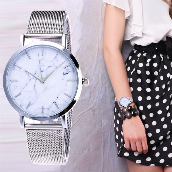 wristwatches wj-8050 fashion silver gold mesh band creative marble ladies wrist watch casual women analog quartz watches relojes es, Slivery;brown
wristwatches wj-8050 fashion silver gold mesh band creative marble ladies wrist watch casual women analog quartz watches relojes es, Slivery;brown