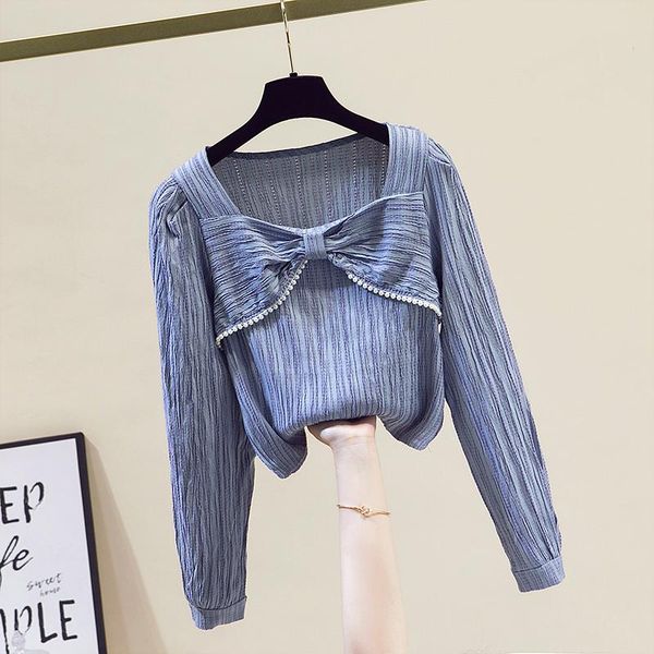 women's blouses & shirts vanovich korean design square neck bowknot puff sleeve shirt 2021 fall long blue women blouse, White
women's blouses & shirts vanovich korean design square neck bowknot puff sleeve shirt 2021 fall long blue women blouse, White