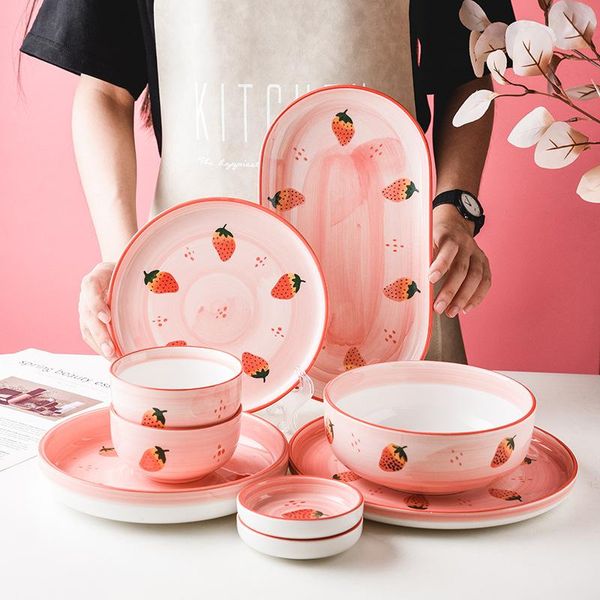 dishes & plates ins small fresh hand-painted strawberry ceramic disc household lovely rice bowl soup seasoning dish tableware set
dishes & plates ins small fresh hand-painted strawberry ceramic disc household lovely rice bowl soup seasoning dish tableware set