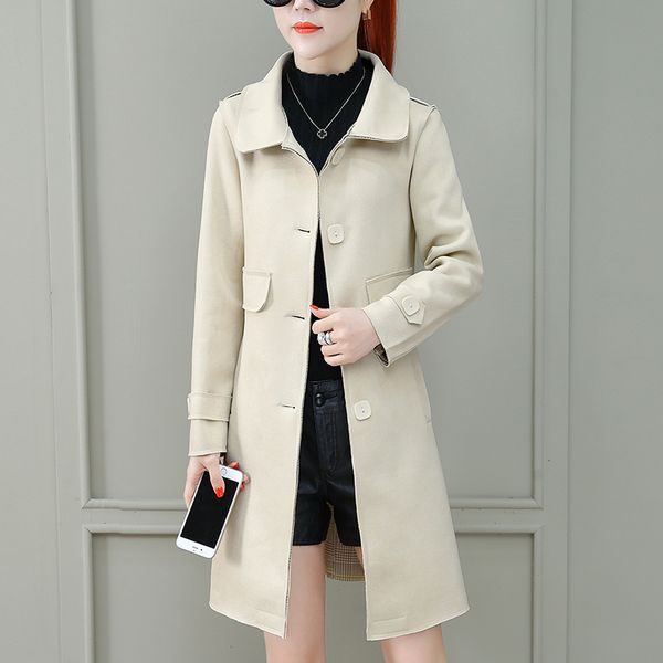 women's suede long section autumn clothes and winter new little fragrance temperament wild jacket 29wc, Tan;black
women's suede long section autumn clothes and winter new little fragrance temperament wild jacket 29wc, Tan;black