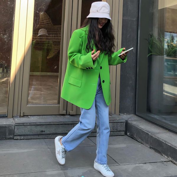 autumn 2021 spring notched single-breasted green full loose suit fashion big pocket coat office lady blazer, Black;brown
autumn 2021 spring notched single-breasted green full loose suit fashion big pocket coat office lady blazer, Black;brown