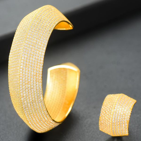 earrings & necklace blachette noble luxury gold wide cubic zirconia bangle ring 2pcs set for women wedding banquet anniversary jewelry acces, Silver
earrings & necklace blachette noble luxury gold wide cubic zirconia bangle ring 2pcs set for women wedding banquet anniversary jewelry acces, Silver