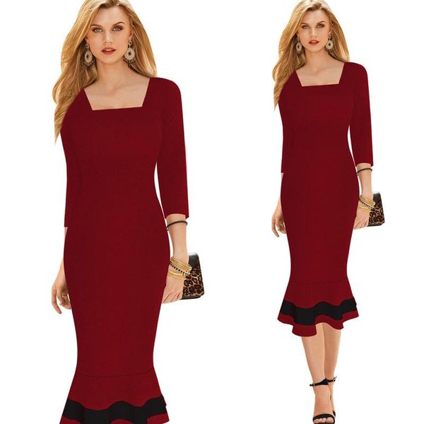 casual dresses plus size s-xxl vestido de festa three quarter black solid draped fishtail dress high waist slim woman, Black;gray
casual dresses plus size s-xxl vestido de festa three quarter black solid draped fishtail dress high waist slim woman, Black;gray