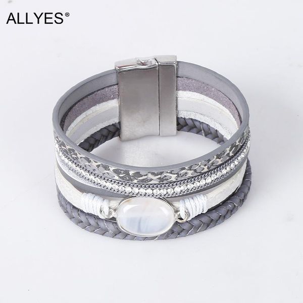 tennis allyes shiny oval crystal charm leather bracelets for women fashion multilayers wide wrap bracelet bangle female jewelry gifts, Golden;silver
tennis allyes shiny oval crystal charm leather bracelets for women fashion multilayers wide wrap bracelet bangle female jewelry gifts, Golden;silver
