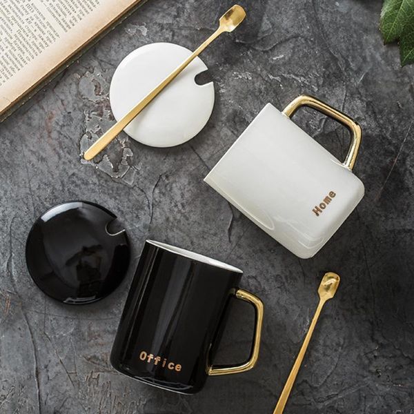 mugs classical white and black coffee cups ceramics nordic style gold handgrip with lid spoon home breakfast milk cup mug
mugs classical white and black coffee cups ceramics nordic style gold handgrip with lid spoon home breakfast milk cup mug