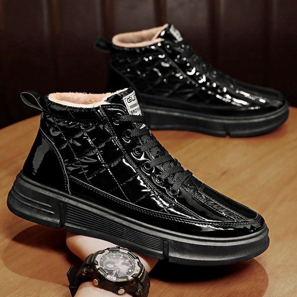 winter cotton shoes keep warm mens skateboarding shoes comfortable sports casual walking shoes non-slip high sneakers, Black;white
winter cotton shoes keep warm mens skateboarding shoes comfortable sports casual walking shoes non-slip high sneakers, Black;white