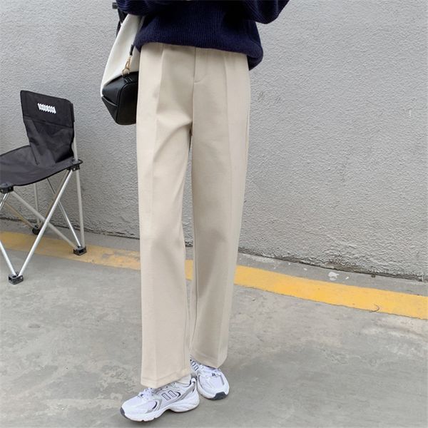 2021 ol minimalist high waist wide leg woolen women new autumn winter work solid casual pants straight suit trousers 1fks, Black;white
2021 ol minimalist high waist wide leg woolen women new autumn winter work solid casual pants straight suit trousers 1fks, Black;white