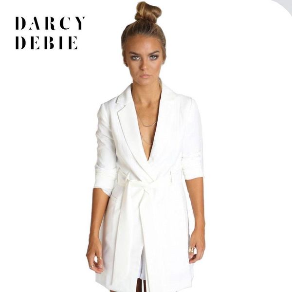 women's suits & blazers darcydebie solid white color belt notched ladies long sleeve suit elegant coat office women autumn slim blazer, White;black
women's suits & blazers darcydebie solid white color belt notched ladies long sleeve suit elegant coat office women autumn slim blazer, White;black