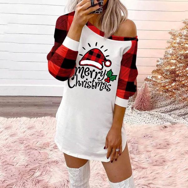 women's hoodies & sweatshirts sweatshirt fashion casual merry christmas letter print o-neck off-shoulder long sleeves mini dress, Black
women's hoodies & sweatshirts sweatshirt fashion casual merry christmas letter print o-neck off-shoulder long sleeves mini dress, Black