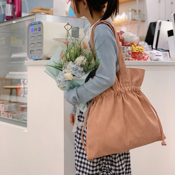 women corduroy shoulder bags large capacity drawstring canvas cloth handbag tote big eco shopping bag college school books bag
women corduroy shoulder bags large capacity drawstring canvas cloth handbag tote big eco shopping bag college school books bag