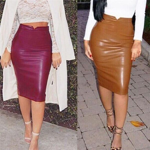 skirts women pu leather long skirt solid color high waist slim hip pencil vintage bodycon clubwear, Black
skirts women pu leather long skirt solid color high waist slim hip pencil vintage bodycon clubwear, Black